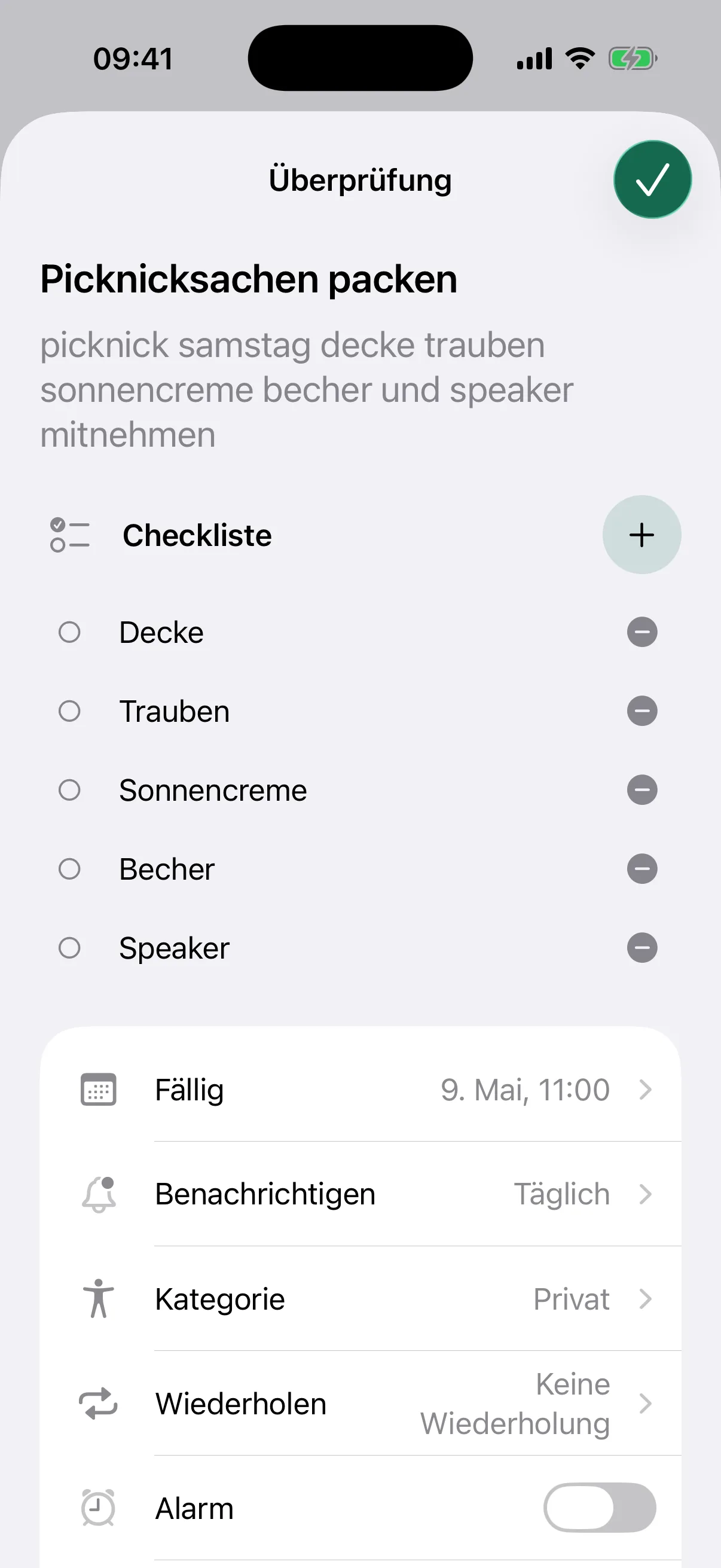 NotNow picnic checklist review screenshot