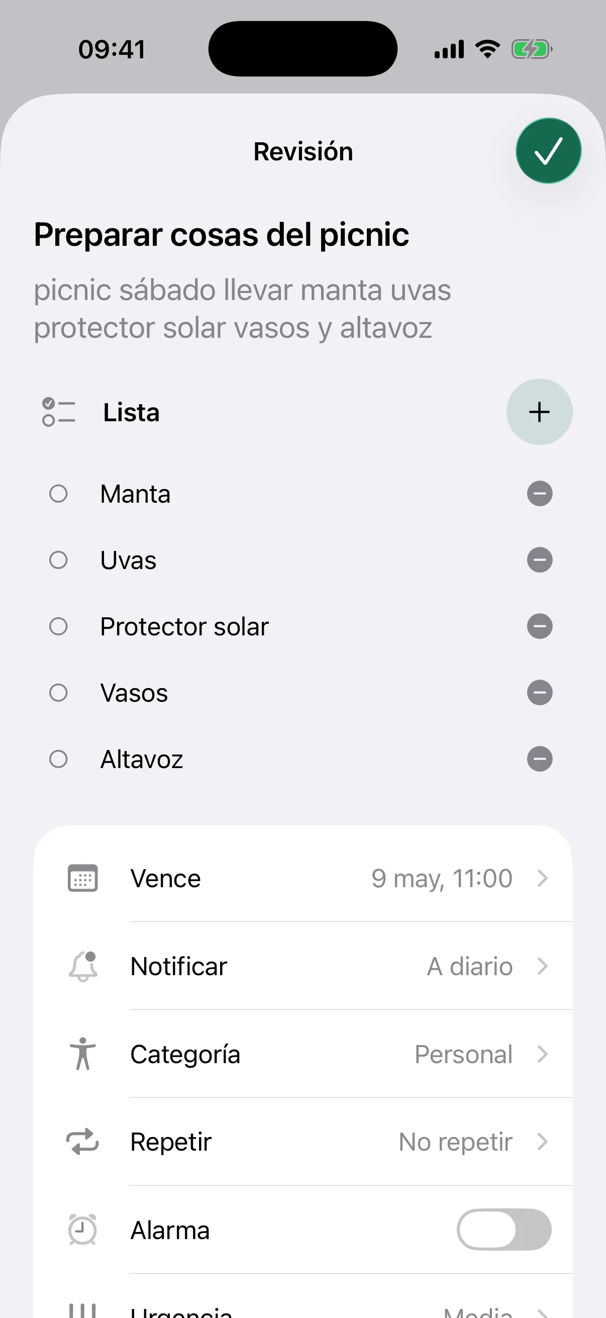 NotNow picnic checklist review screenshot