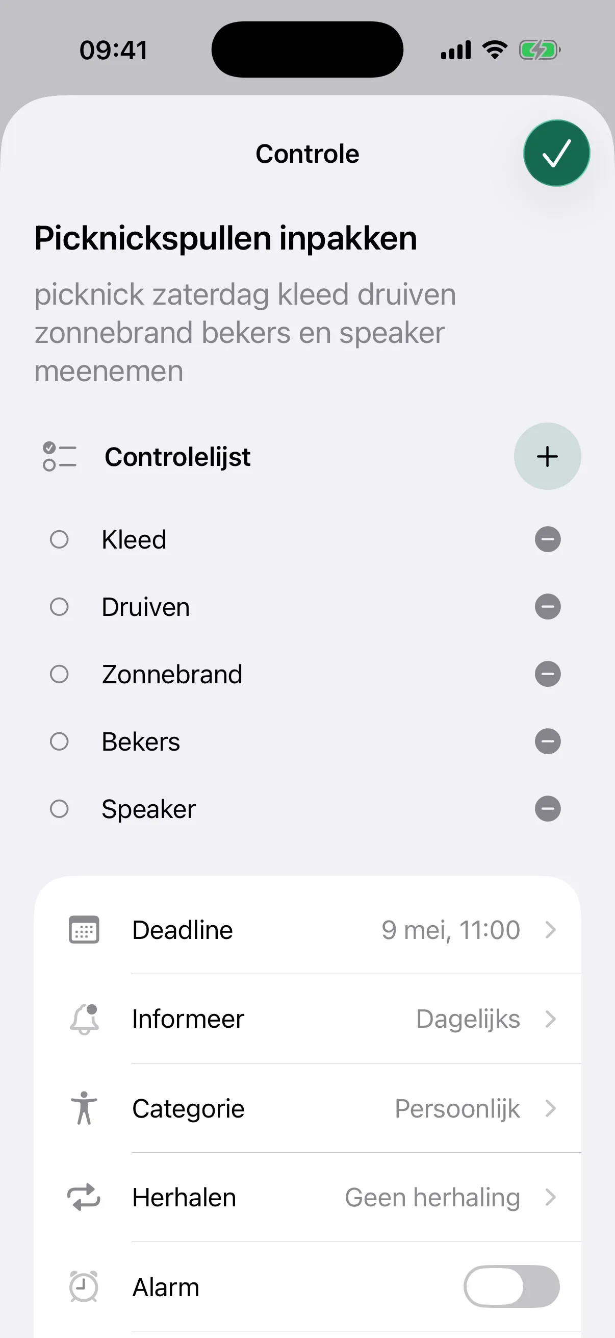 NotNow picnic checklist review screenshot