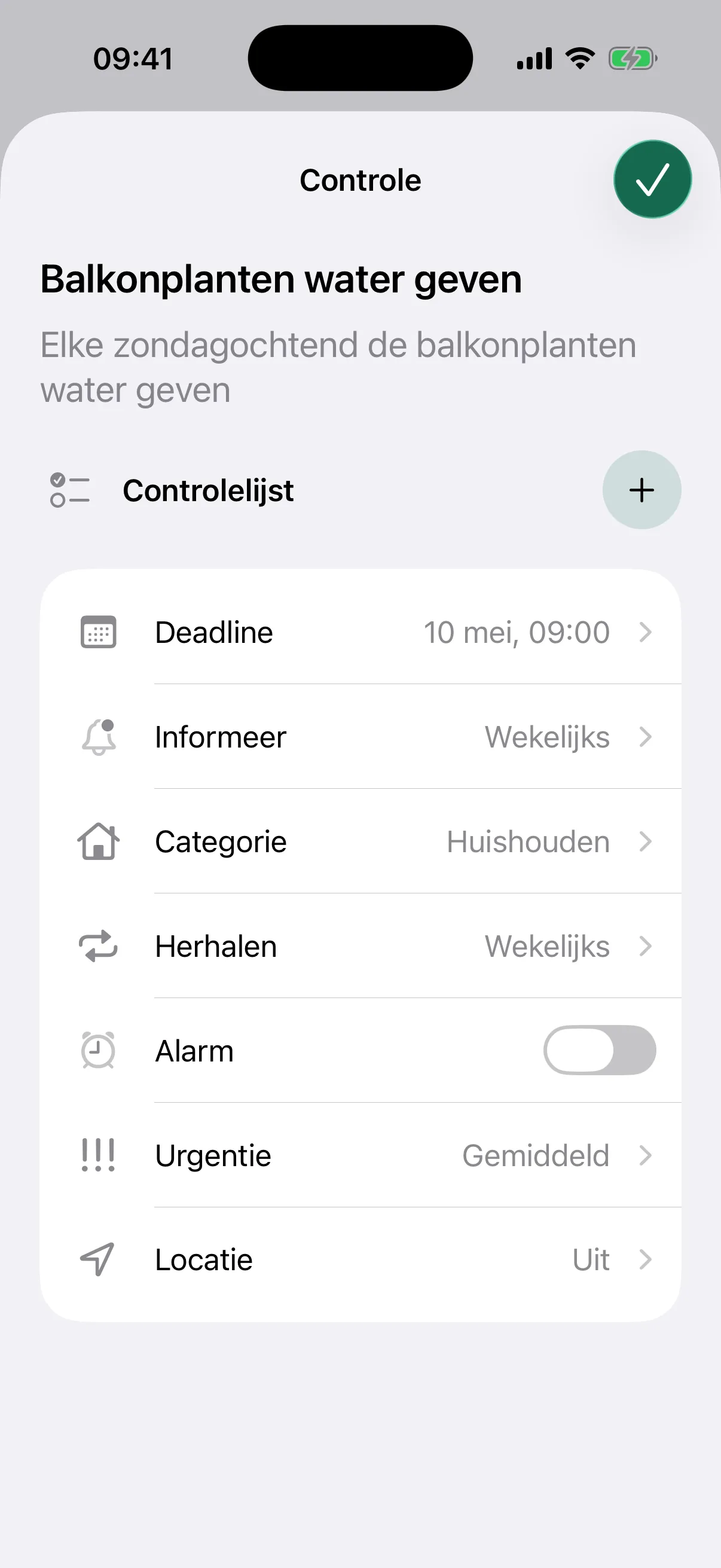 NotNow review screen for a plant reminder
