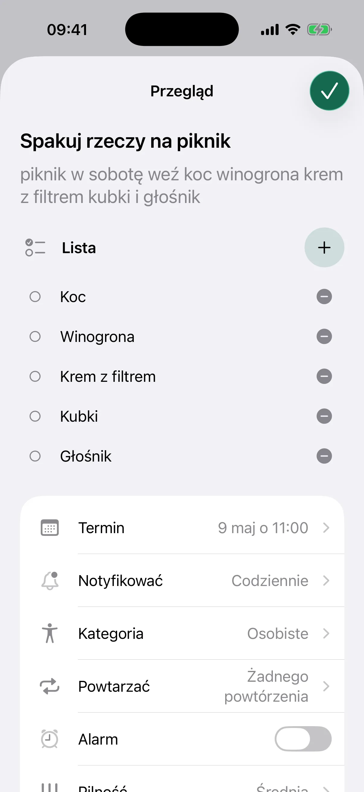 NotNow picnic checklist review screenshot